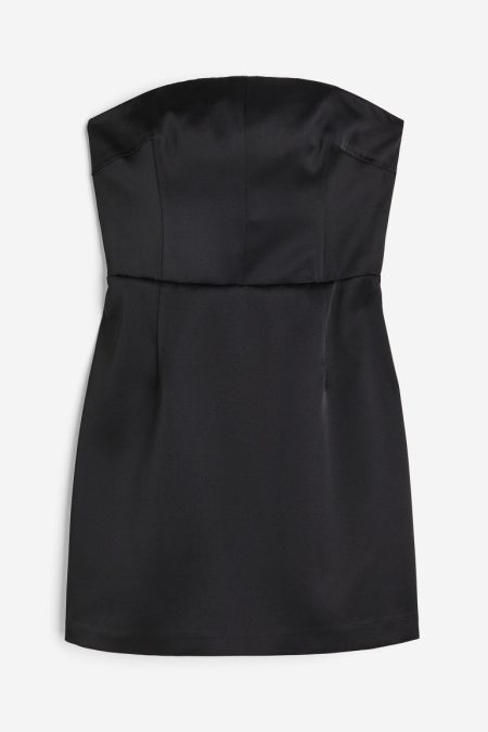 H & M - Mini-bandeaujurk - Zwart