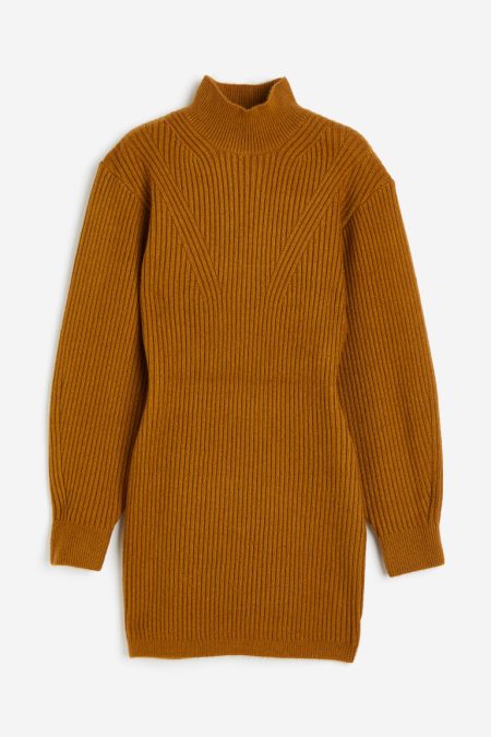 H & M - Jurk met turtleneck - Geel