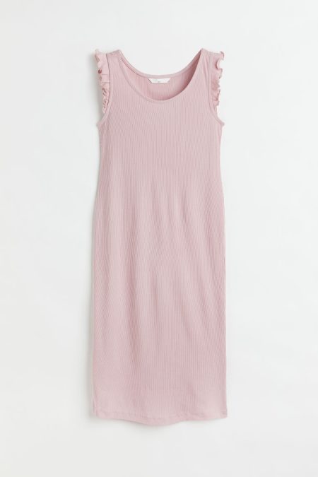 H & M - MAMA Tricot jurk met volants - Roze