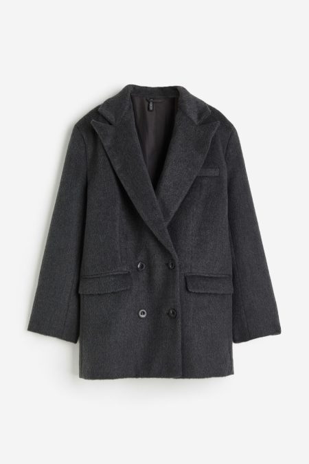 H & M - Oversized double-breasted blazer - Grijs