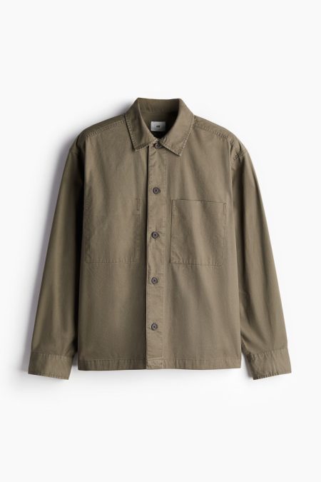 H & M - Twill overshirt - Regular Fit - Groen