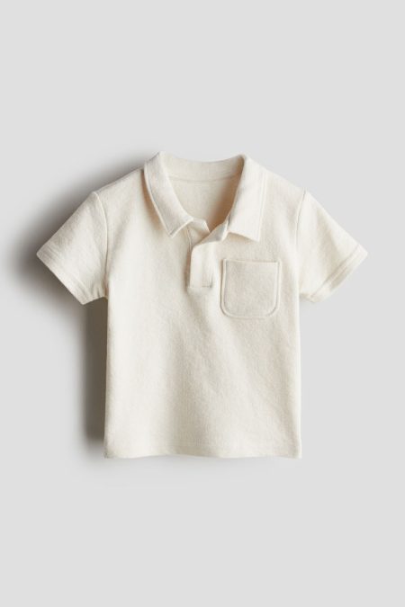 H & M - Poloshirt van katoenen badstof - Beige