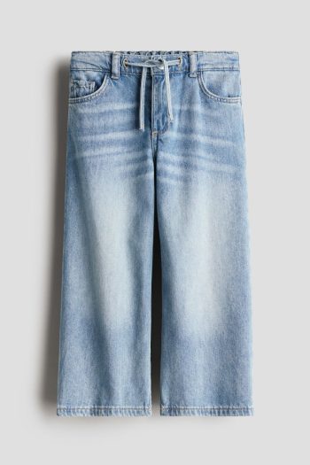 H & M - Denim broek met drawstring - Blauw