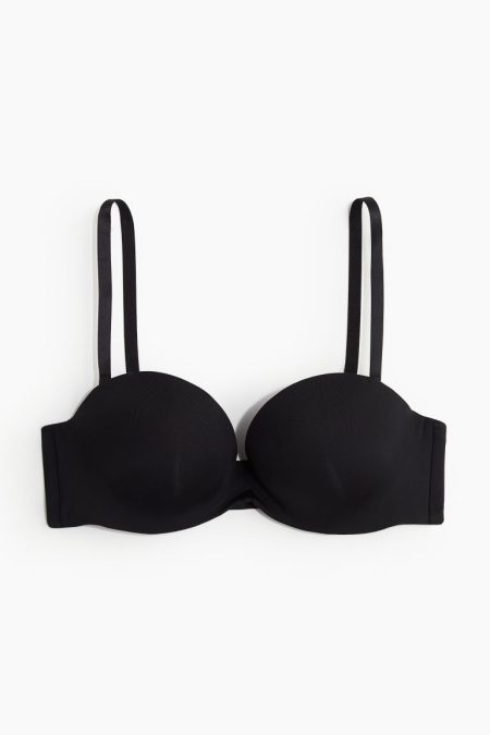 H & M - Push-up balconnette-bh van microvezel - Zwart