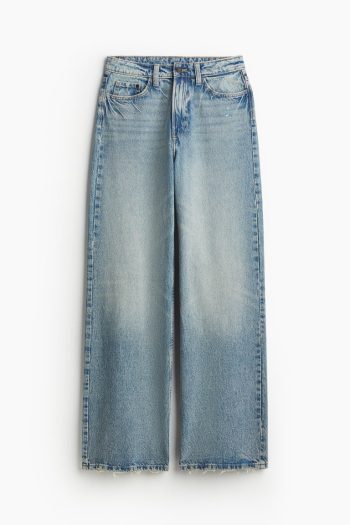 H & M - Wide Ultra High Jeans - Blauw