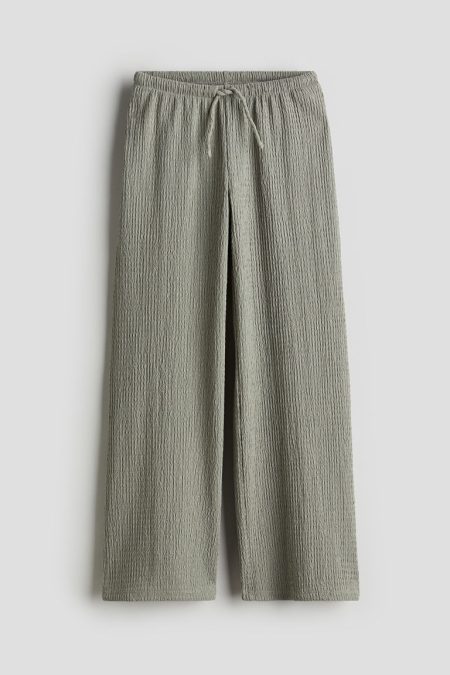 H & M - Broek van crinkletricot - Groen