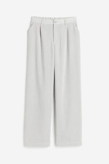 H & M - Wijde corduroy broek - Grijs