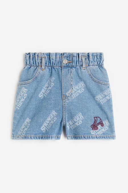 H & M - Denim paperbagshort - Blauw