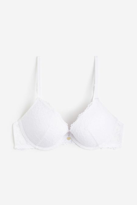 H & M - Kanten push-up bh - Wit