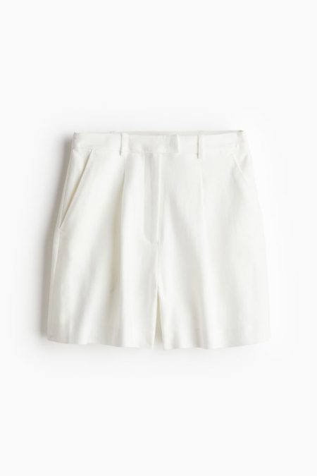 H & M - Short van linnenmix - Wit