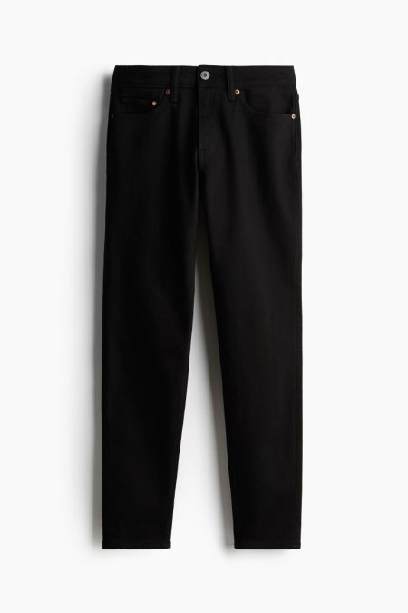 H & M - Regular Tapered Jeans - Zwart