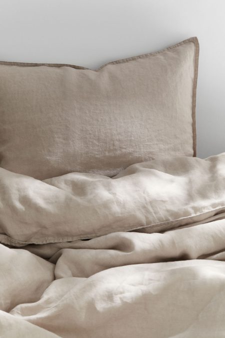 H & M - Linnen dekbedset - eenpersoons - Beige