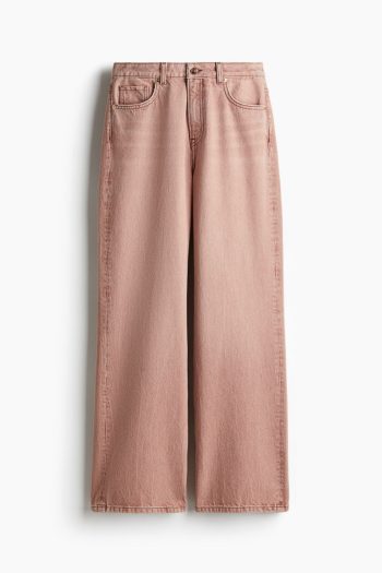 H & M - Wide High Jeans - Roze