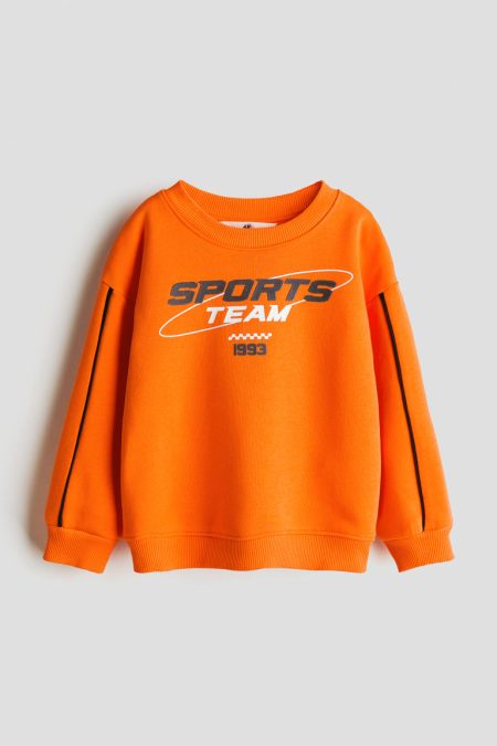 H & M - Text-motif sweatshirt - Oranje