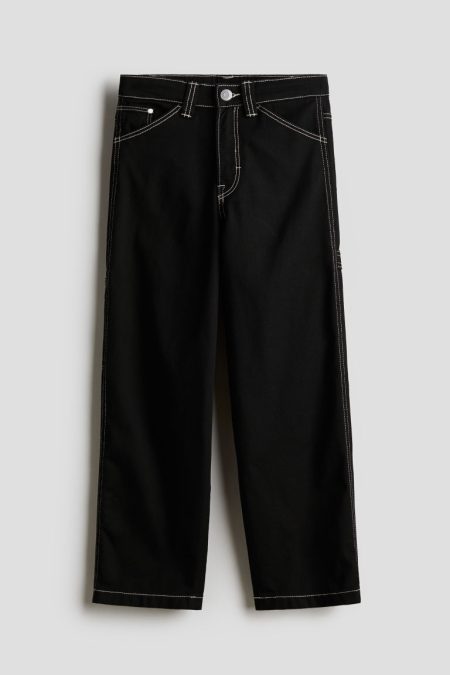 H & M - Carpenter jeans - Baggy Fit - Zwart