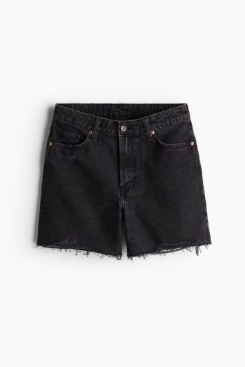 H & M - Denim bermudashort - High waist - Zwart