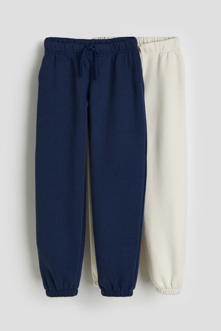 H & M - Set van 2 katoenen joggers - Blauw