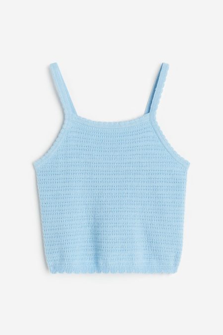 H & M - Gebreide straptop - Blauw