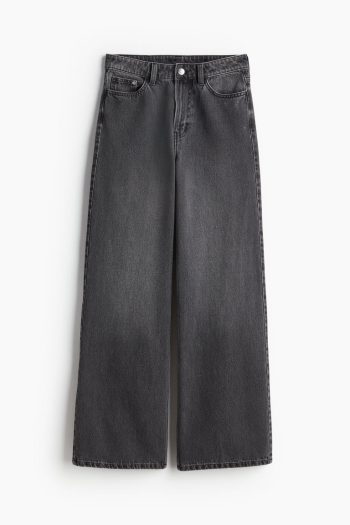 H & M - Wide Ultra High Jeans - Grijs