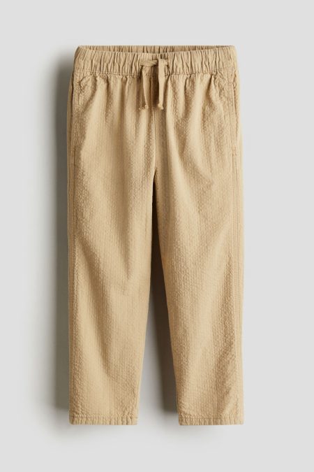 H & M - Joggers van seersucker - Beige