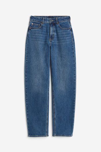 H & M - Tapered High Jeans - Blauw