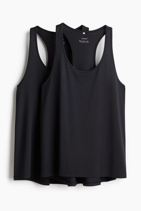 H & M - Set van 2 sportsinglets van DryMove™ - Zwart