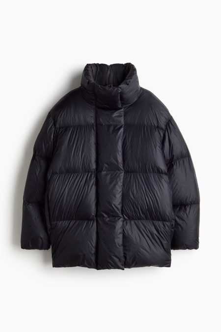 H & M - Oversized donzen pufferjack - Zwart