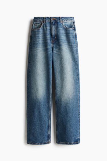 H & M - Wide High Jeans - Blauw