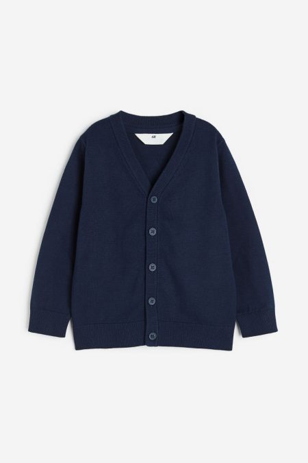 H & M - Fijngebreid katoenen vest - Blauw