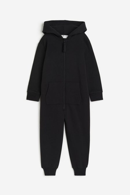 H & M - Sweatoverall met capuchon - Zwart