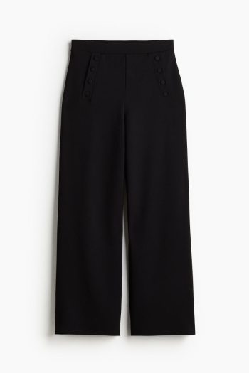 H & M - Broek met knoopsluiting - Zwart