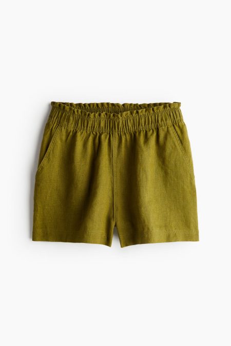 H & M - Linnen short - Groen