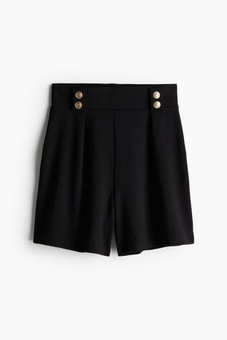 H & M - Short - High waist - Zwart