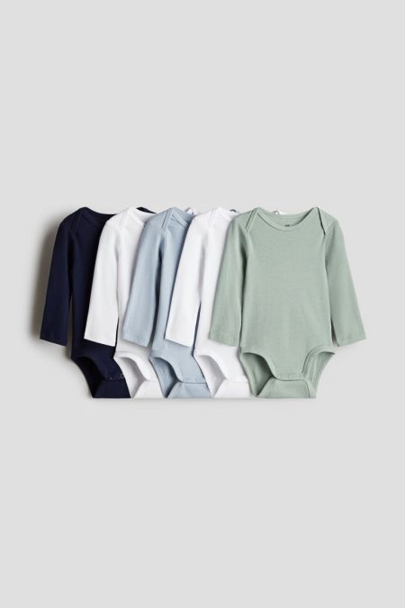 H & M - Set van 5 rompers - Blauw