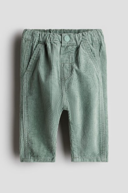 H & M - Broek van katoenen corduroy - Groen