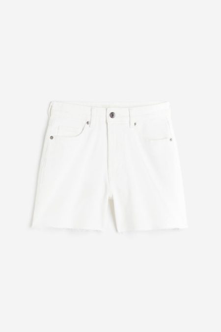 H & M - Denim short - High waist - Wit