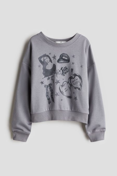 H & M - Sweater met print - Grijs