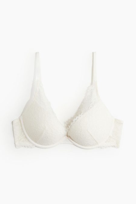 H & M - Kanten superpush-up bh - Wit