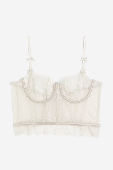 H & M - Kanten bustier zonder padding - Bruin