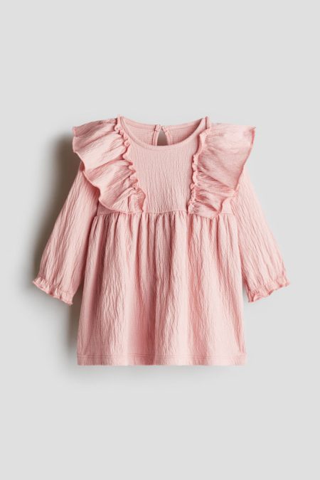 H & M - Jurk van crinkletricot - Roze