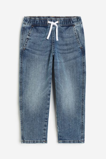 H & M - Gevoerde joggers van superstretchdenim - Blauw