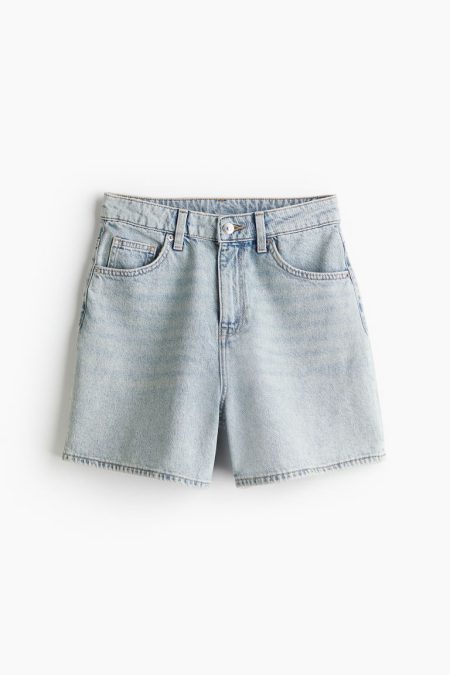 H & M - Mom High Denim short - Blauw