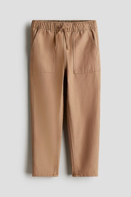 H & M - Joggers van katoenen canvas - Beige