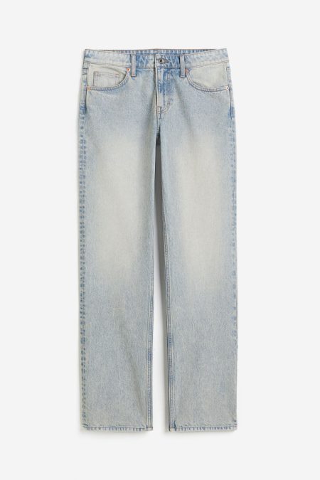 H & M - Straight Regular Jeans - Blauw