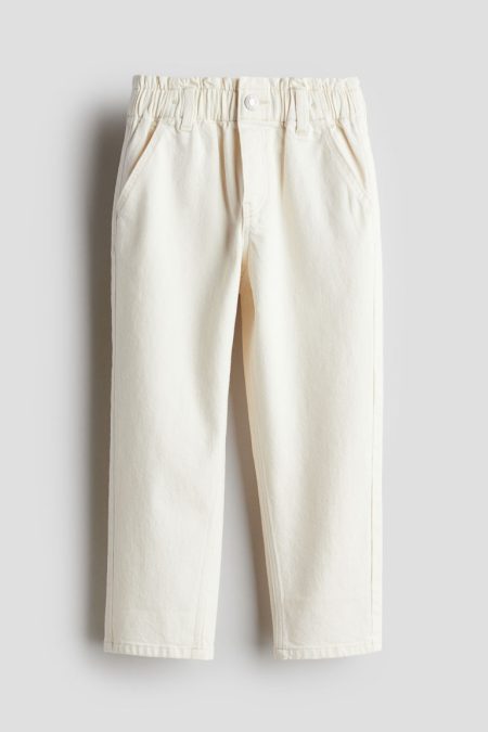 H & M - Paperbagjeans - Relaxed Fit - Beige