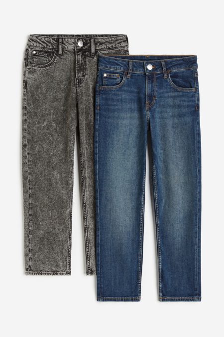 H & M - Set van 2 Comfort Stretch Relaxed Fit Jeans - Blauw