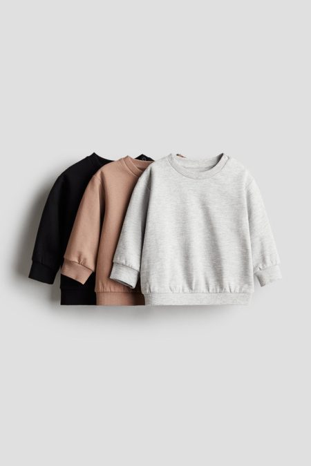 H & M - Set van 3 katoenen sweaters - Grijs