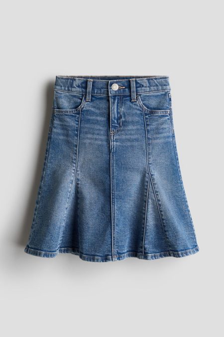 H & M - Uitlopende denim rok - Blauw