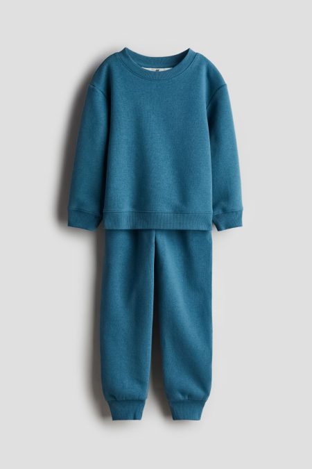 H & M - Tweedelige set van joggingstof - Turquoise