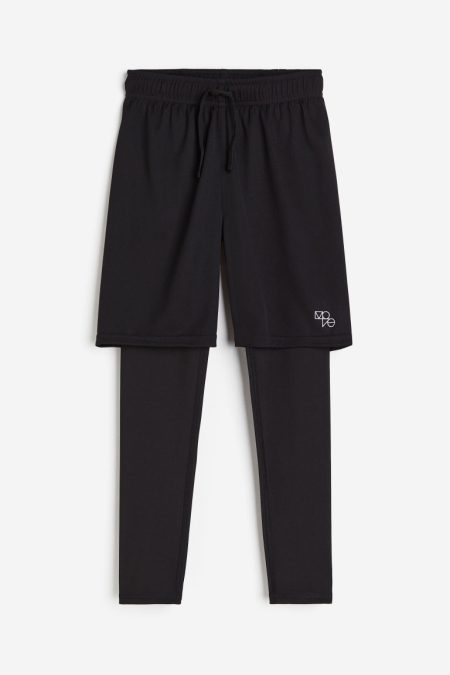 H & M - Sportlegging met short - Zwart